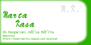 marta kasa business card